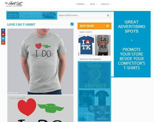 Promote your t-shirts on the Shirt List!