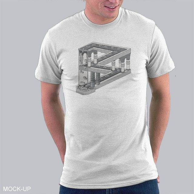 Some Game Involving Falling Blocks In The Style Of M.C. Escher T-Shirt Some Game Involving Falling Blocks In The Style Of M.C. Escher