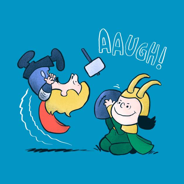 Thor and Loki in Peanuts Style