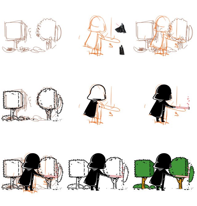 Part Time Job Gardening Design Process by Flying Mouse