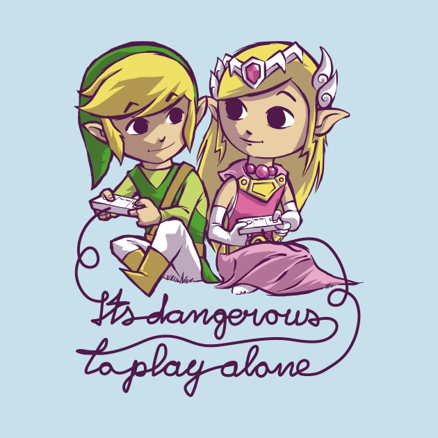 It's dangerous to play alone Blue T-Shirt
