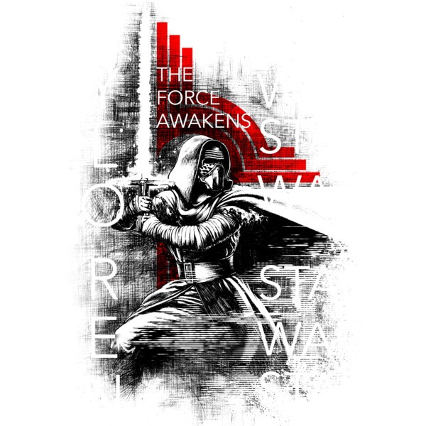 Kylo Ren Distressed Design Kylo Ren Distressed