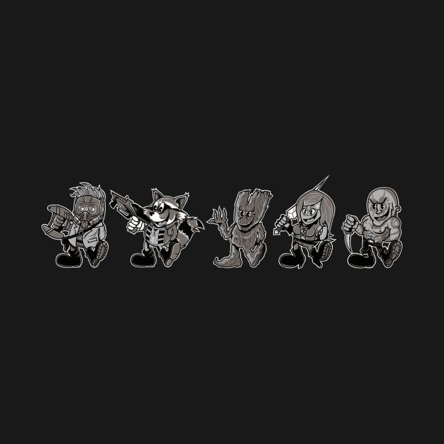 GUARDIANS OF THE GALAXY, VINTAGE CARTOON Design GUARDIANS OF THE GALAXY, VINTAGE CARTOON