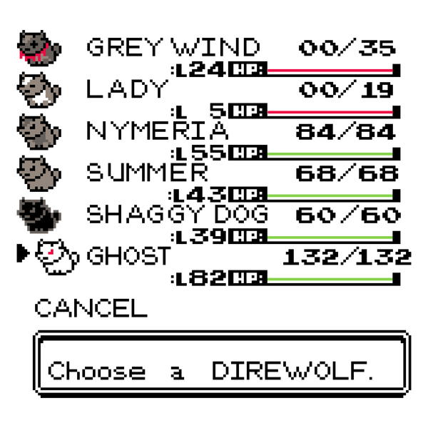 Choose a Direwolf -Spoiler version- Choose a Direwolf -Spoiler version-