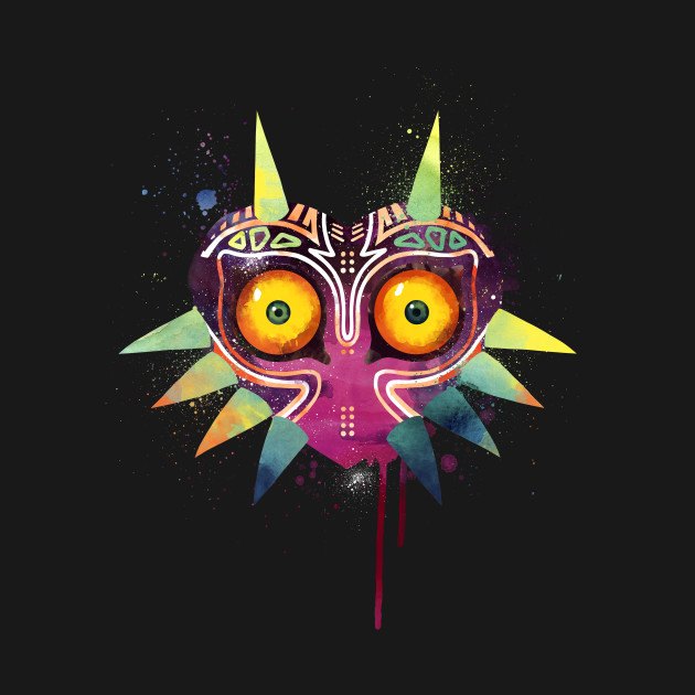 MAJORA'S MASK IN WATERCOLOR Design MAJORA'S MASK IN WATERCOLOR