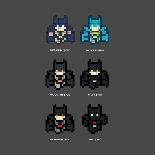 Ages of Batman in 8-bit