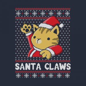 Xmas ugly sweater Cat Santa Claws