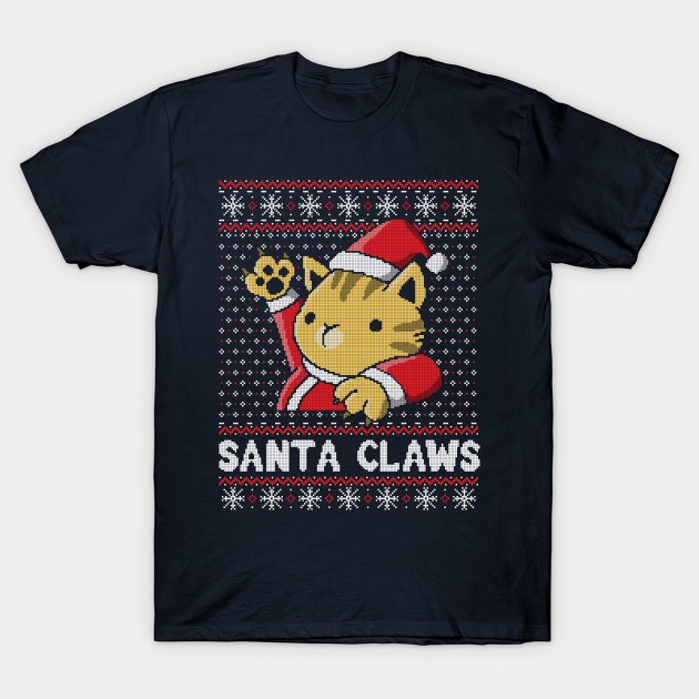 Xmas ugly sweater Cat Santa Claws
