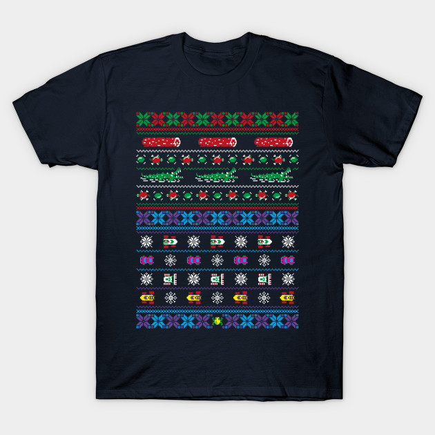 Frogs, Logs & Automobiles - Arcade Christmas Ugly Sweater T-Shirt Frogs, Logs & Automobiles - Arcade Christmas Ugly Sweater