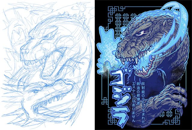 Godzilla from Sketch