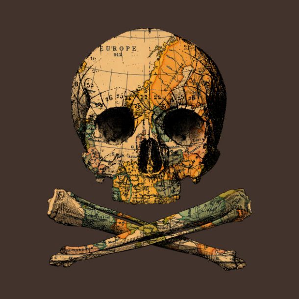 Treasure Map - Skull and Crossbones T-Shirt - The Shirt List