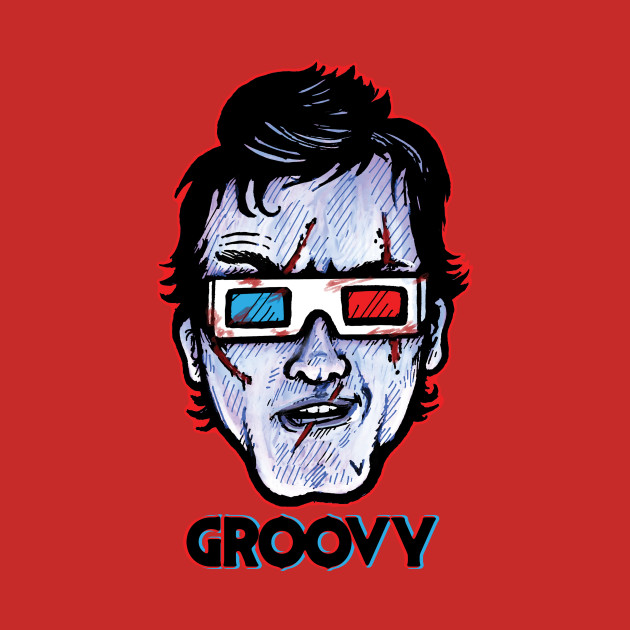 Groovy 3D... Evil Dead Ash Williams Wearing 3D Glasses