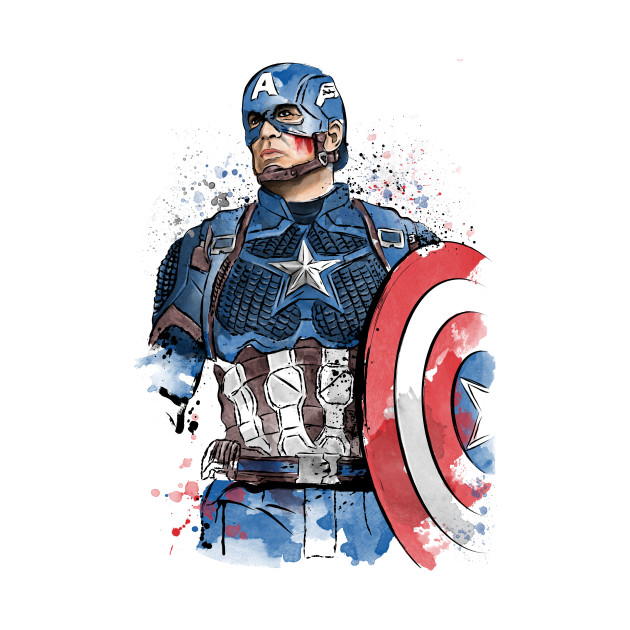 Captain Watercolor Captain America