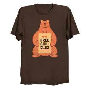 Cute Bear Free Cuddles Orange T-Shirt