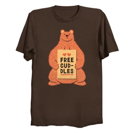 Cute Bear Free Cuddles Orange T-Shirt