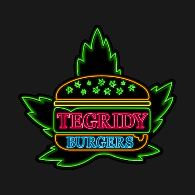Tegridy Burgers neon sign