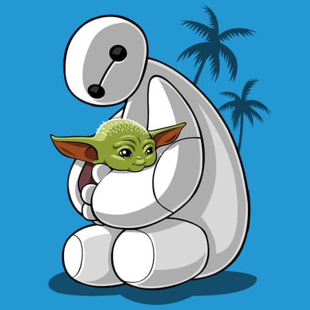 Kawaii hug Baymax/Baby Yoda
