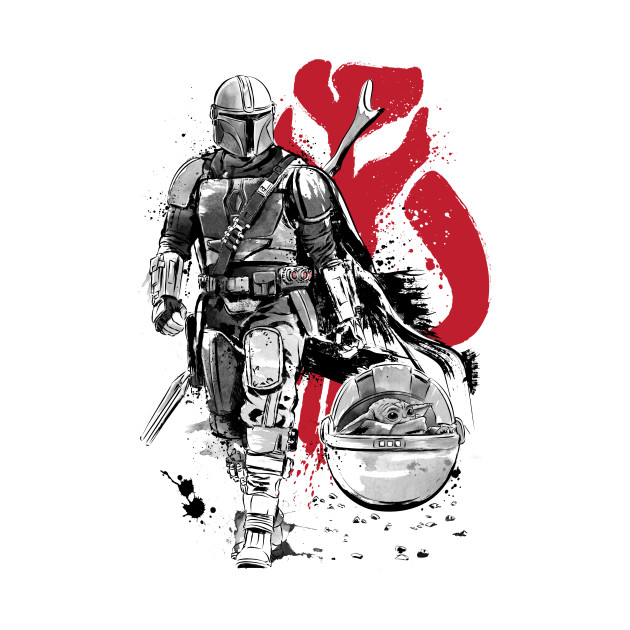 Lone Hunter and Cub The Mandalorian