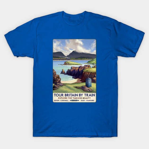 Dr Who Railway Travel Poster T-Shirt Dr Who Railway Travel Poster