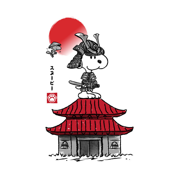 Beagle samurai sumi-e