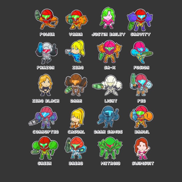 THE MANY SUITS OF SAMUS