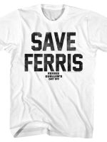 White Distressed Save Ferris T-Shirt