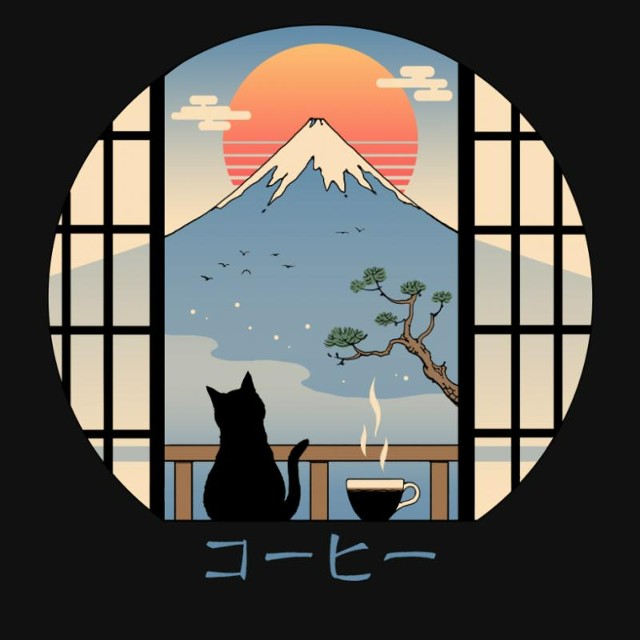 Coffee Cat in Mt. Fuji