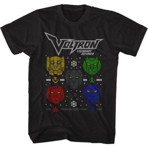 Lion Heads Faux Ugly Christmas Sweater Voltron T-Shirt