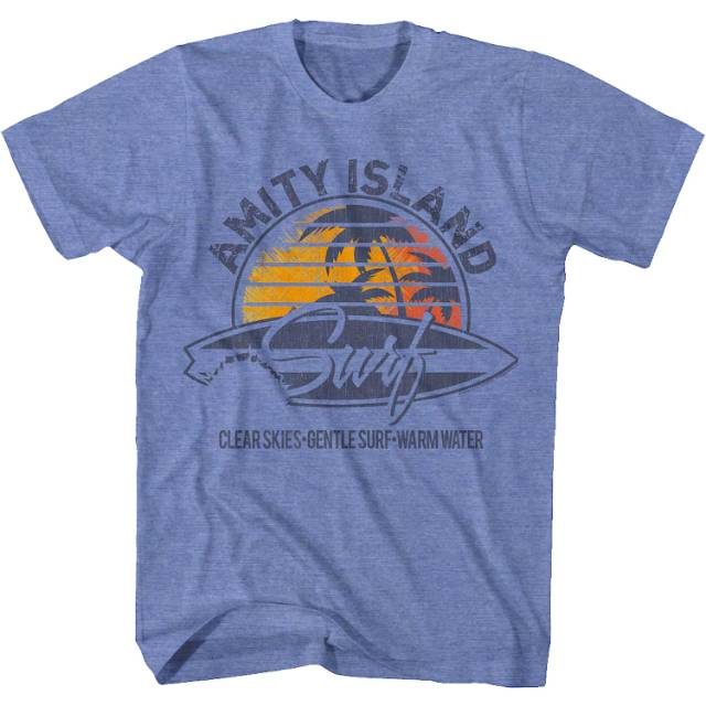 Retro Amity Island Surf Logo Jaws T Shirt The Shirt List