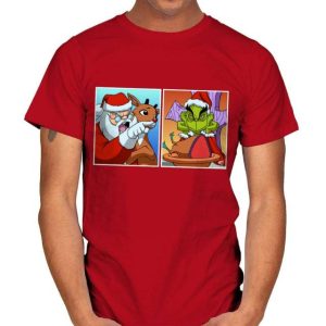 Santa Clause Yelling Meme - Grinch T-Shirt