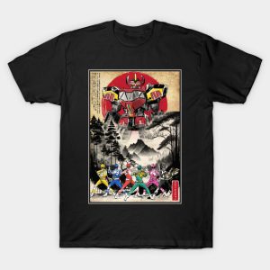 Rangers in Japan woodblock - Power Rangers T-Shirt
