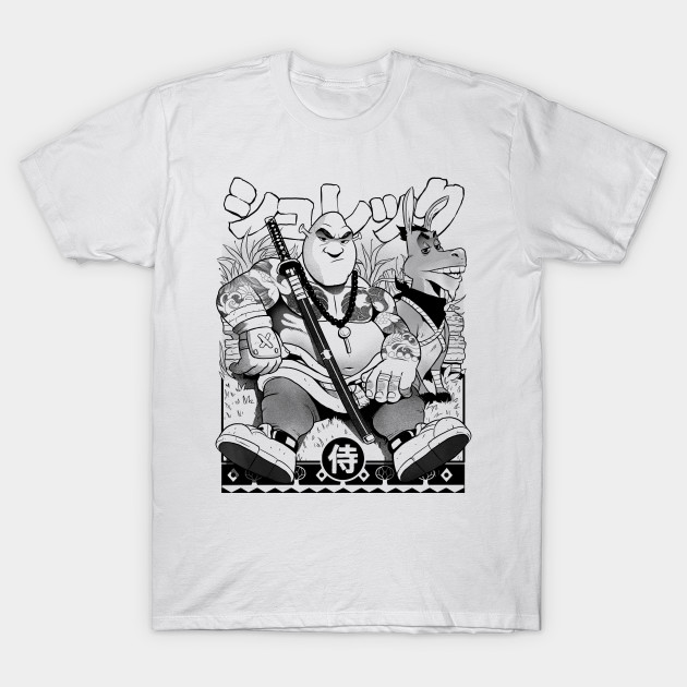 Samurai Shurekku -B&W version - Shrek T-Shirt