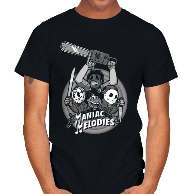 Maniac Melodies - Horror Movie Mashup T-Shirt