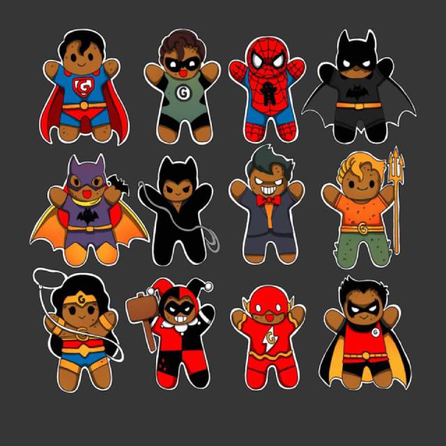 Gingerbread Heroes Villains