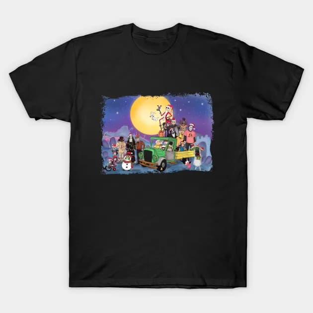 Driving Home For Christmas - Horror Movie Mashup T-Shirt