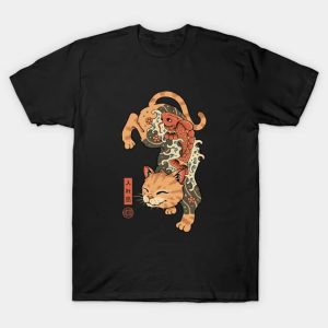 Koi Fish Cat Irezumi T-Shirt