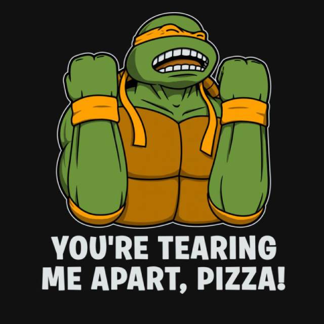 You're tearing me apart, pizza!