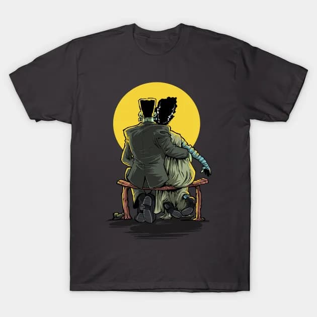 Monster and Bride Gazing at the Moon T-Shirt